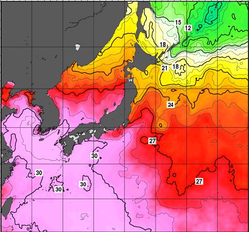 台風8号と海水温