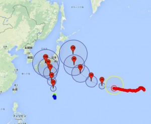台風18号の進路