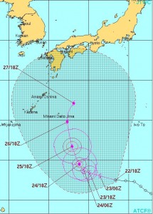 台風21号ドゥーエン発生中