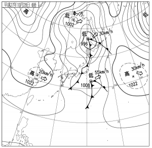 西高東低今日の天気図