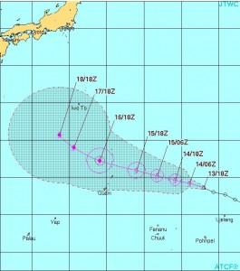 台風25号チャンパー進路