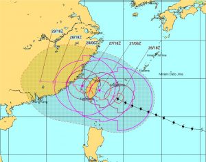 台風17号台湾直撃