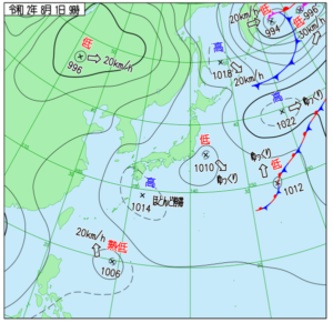 台風３号北上するコース