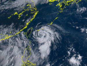 ２０２０年台風４号ハグピート発生中